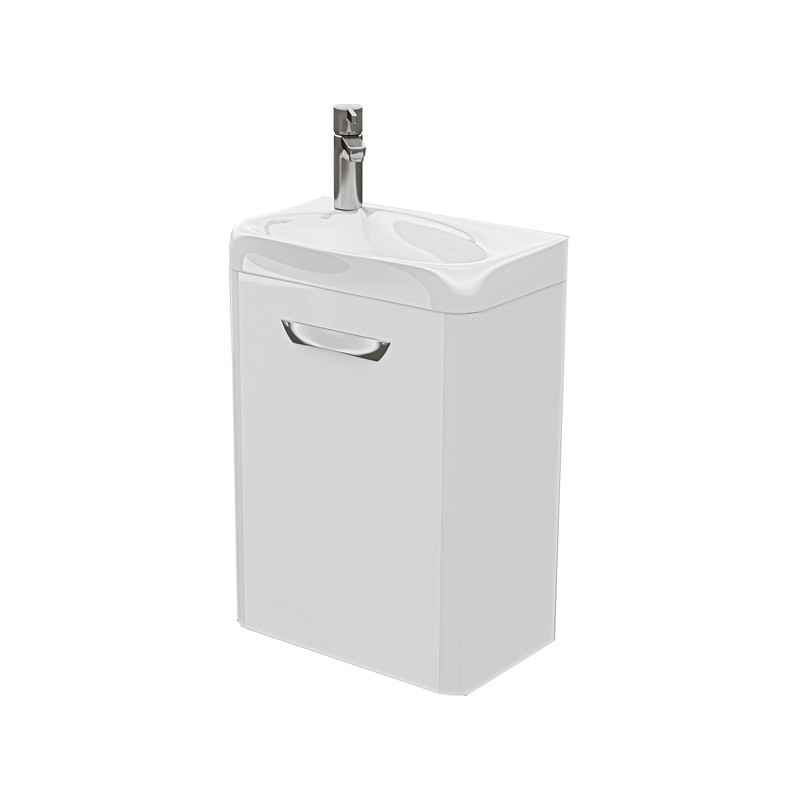 Тумба Mini-M 40, подвесная, 1 дв., белая  (под раковину Bio 40), VOLNA