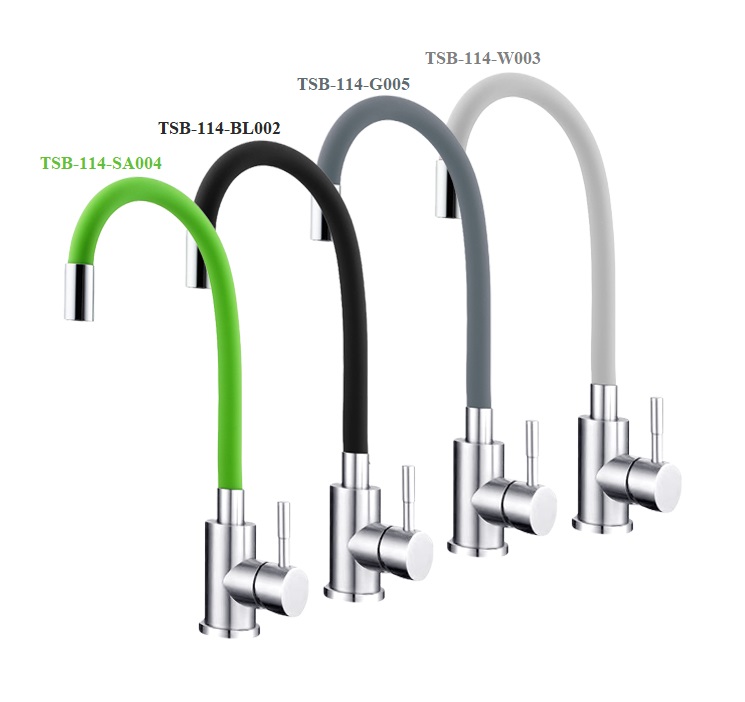 Смеситель для кухни TSARSBERG TSB-114-SA004 гибкий излив САЛАТОВЫЙ тип См-МОЦБА