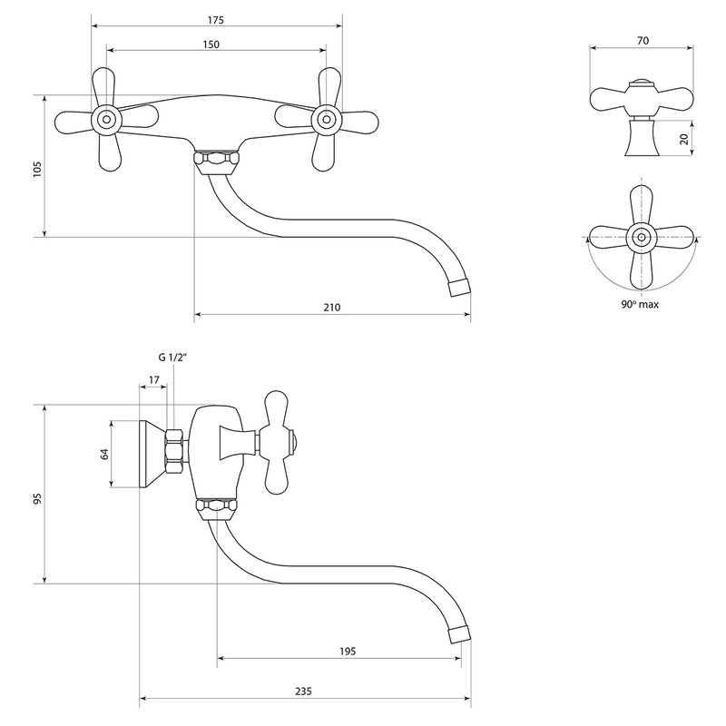 Смеситель для кухни СЛАВЕН Прораб СЛ-ДВ-О24 хром