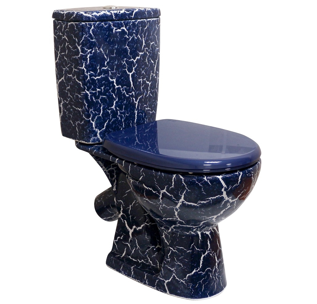 УЮТ Унитз-компакт, косой выпуск, 2-х режим. арм.Инкоэр, сид. п/п Уклад, синий кракелюр ROSA