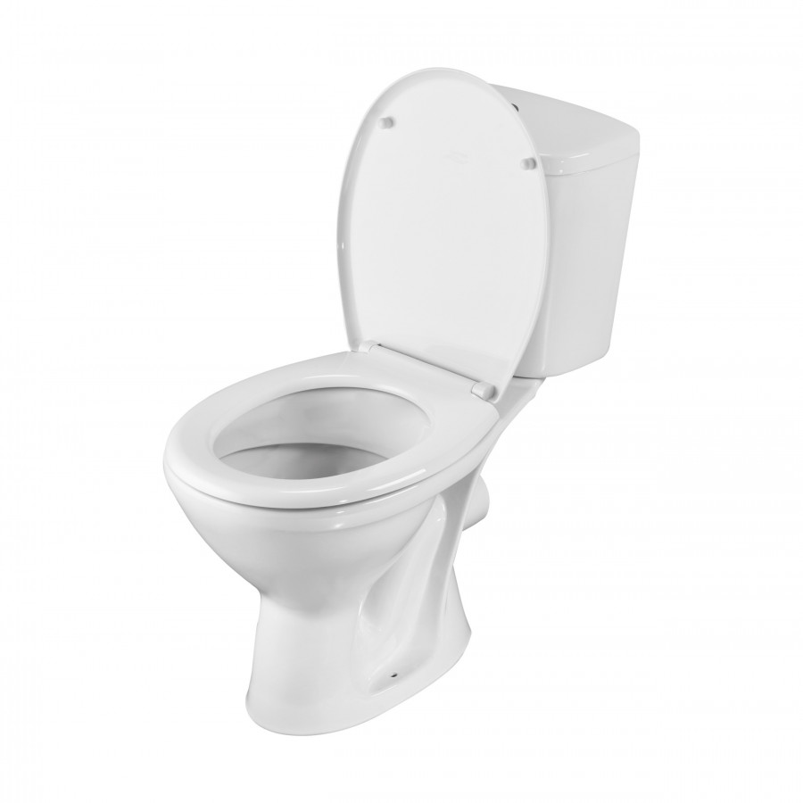 Унитаз-компакт "Pro" горизонтальный выпуск, с 1-режимной кнопочной арматурой и сиденьем полипропилен