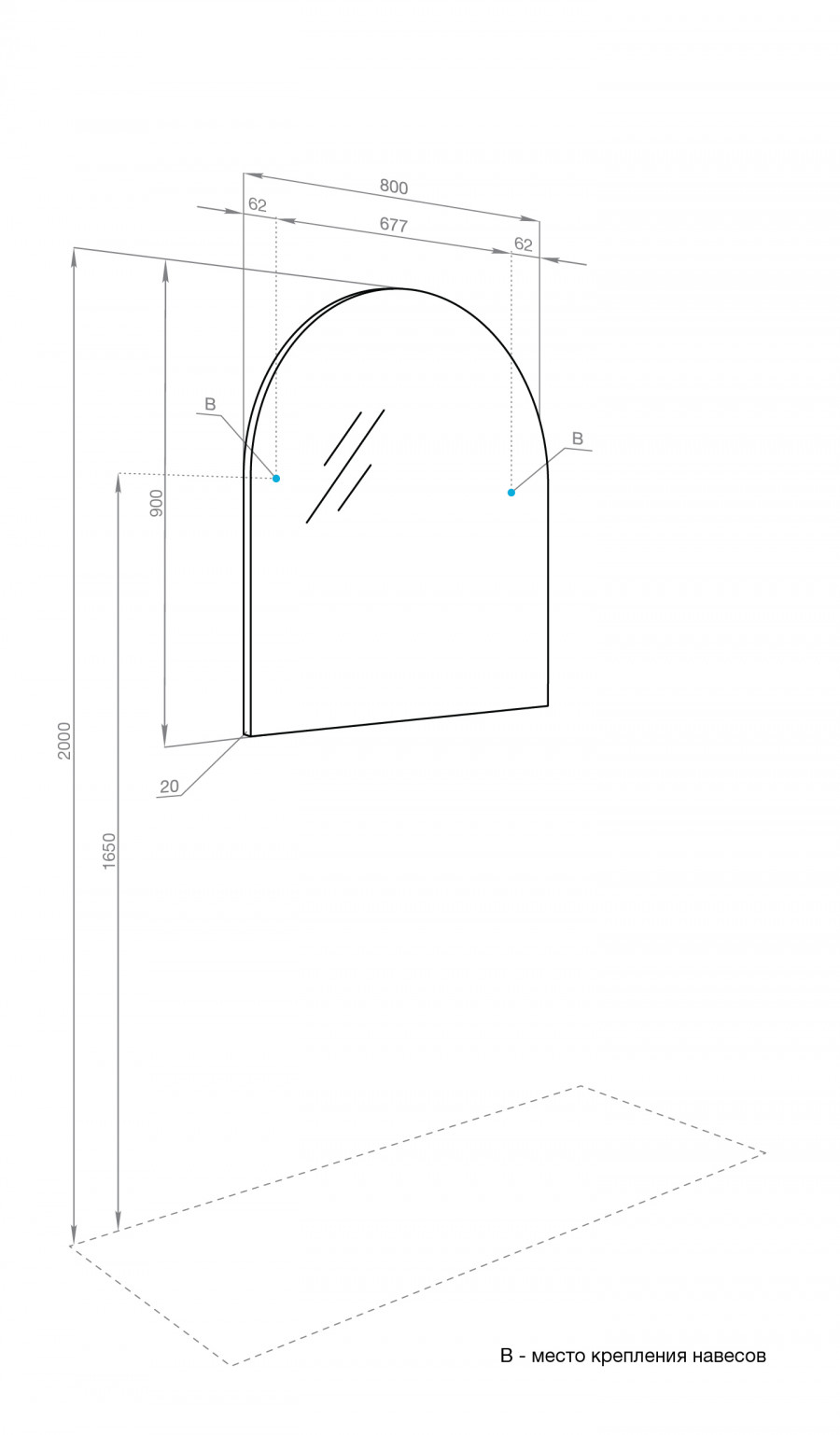 Зеркало САНТА-БАРБАРА 80, овальное