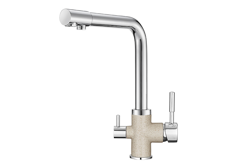 3015, XРОМ/ПИРИТ Смеситель для кухни однорыч., с подкл. для питьевой воды GRANULA