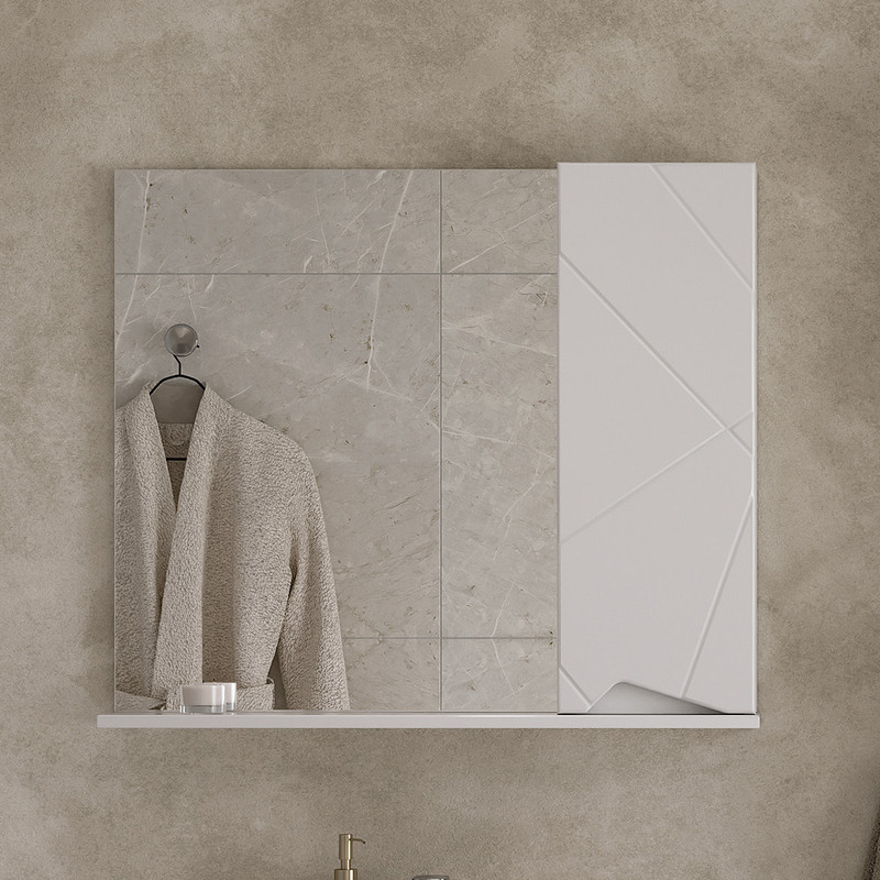 Зеркало-шкаф Pronto 80 правый, белый, VOLNA