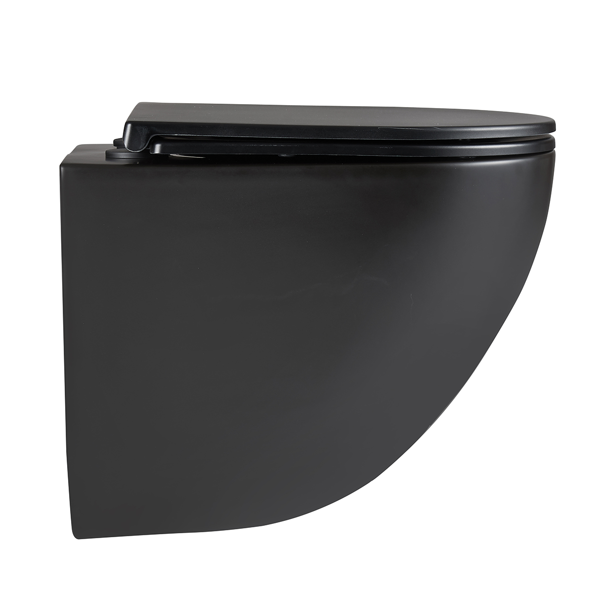 GLAZER BLACK MATT Унитаз подвесной безободковый с сиденьем микролифт,черный, LM, 9612004