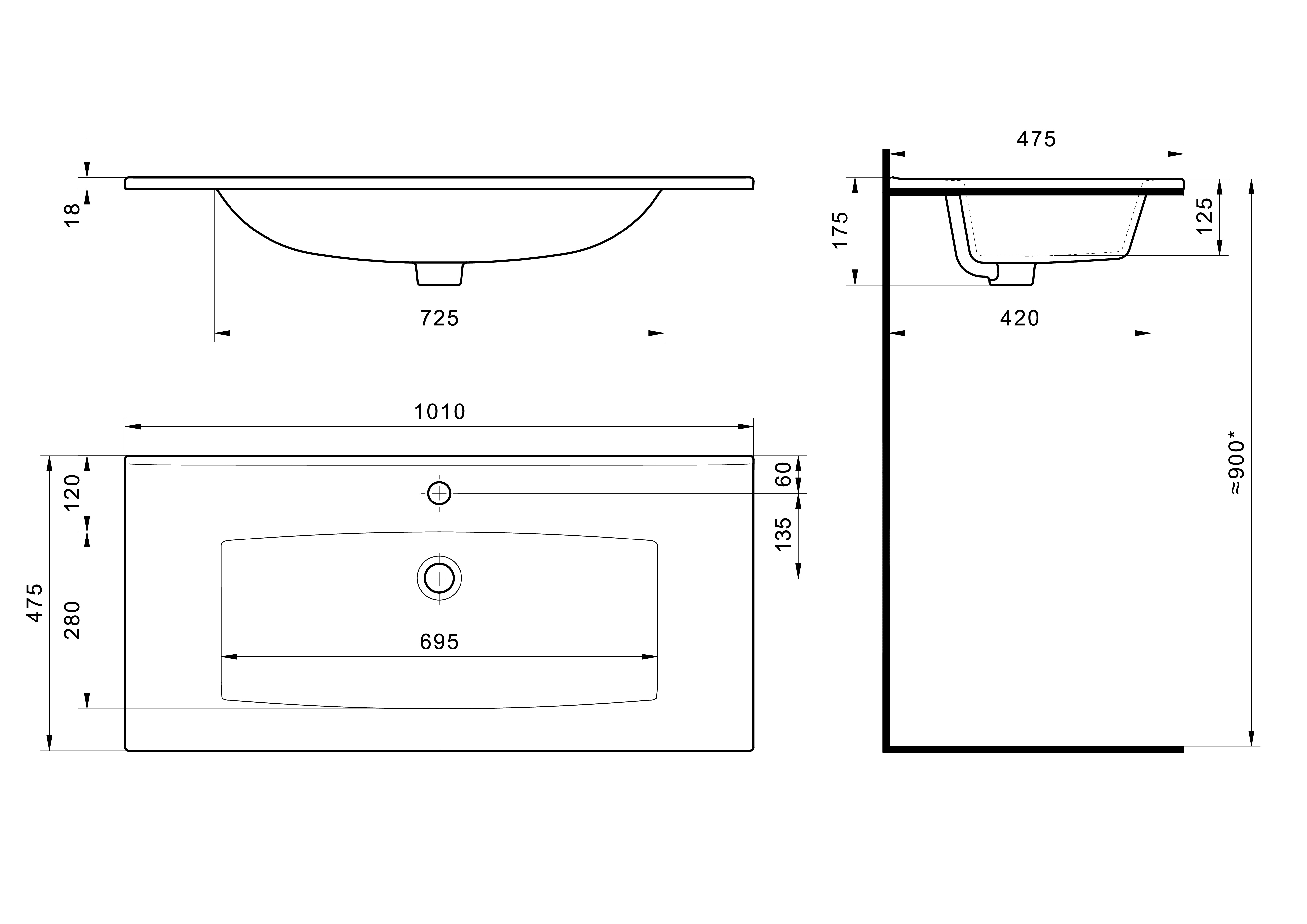 Раковина SANTEK Элина 100 мебельная белый (WH501627)