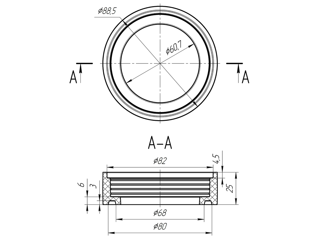 Прокладка бачка унитаза 25мм, ANI PLAST