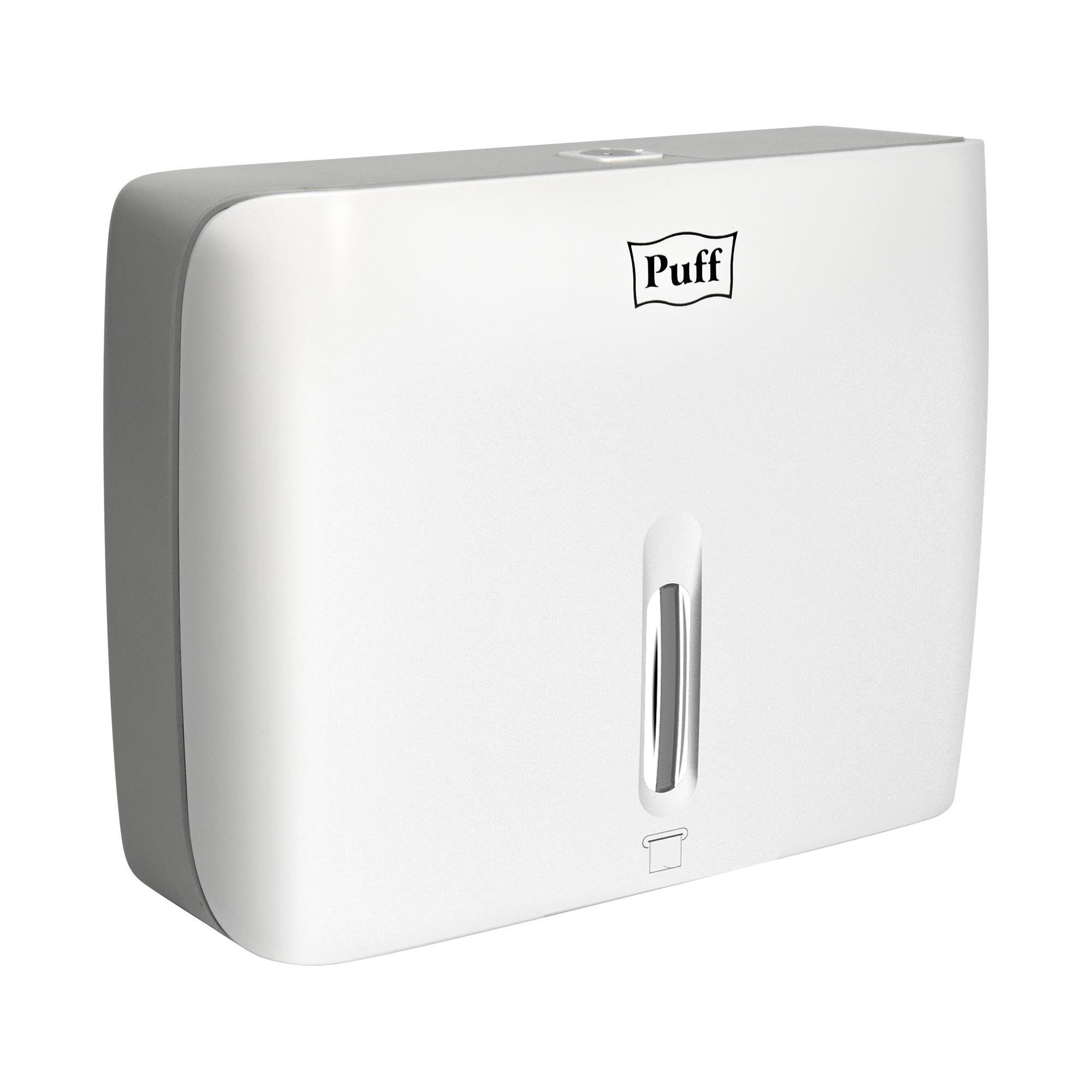 Диспенсер бумажных полотенец Puff-5145, белый, с замком, ABS-пластик
