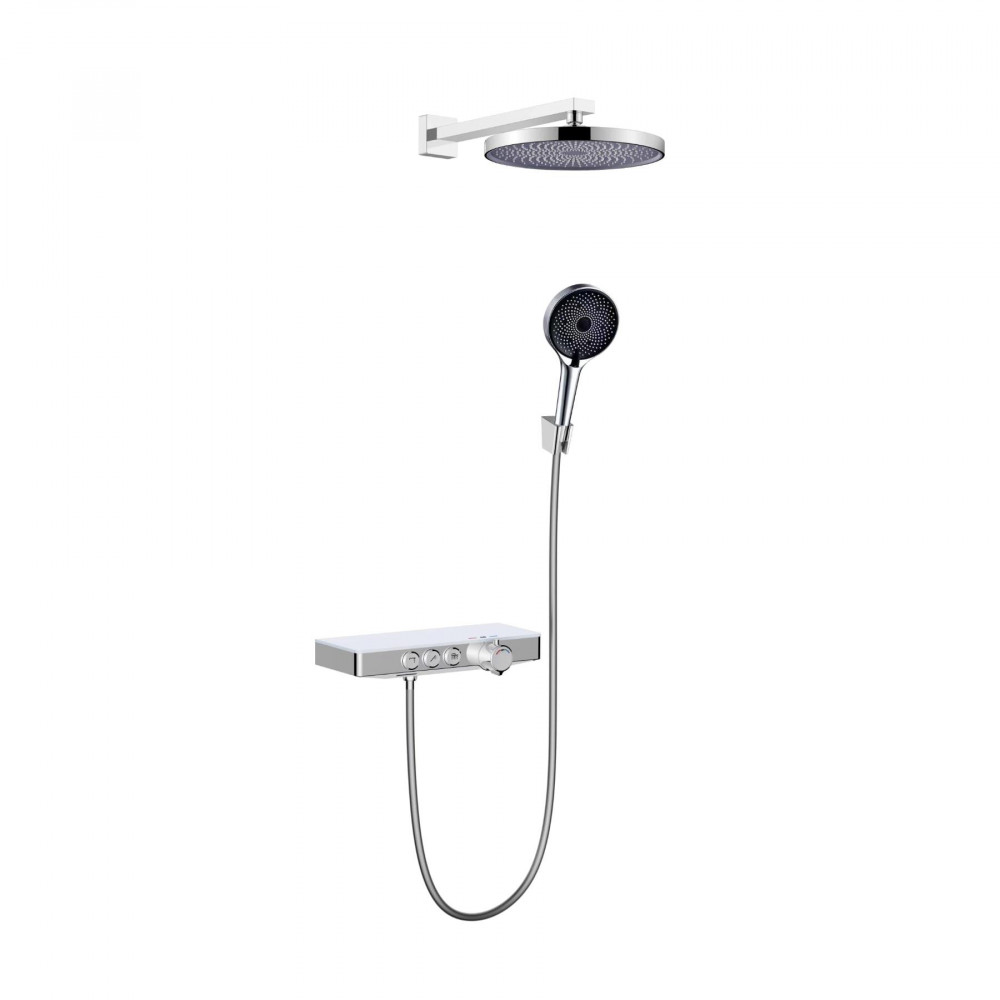 Душевой комплект MORANS с изливом и термостатом, хром, BERGES