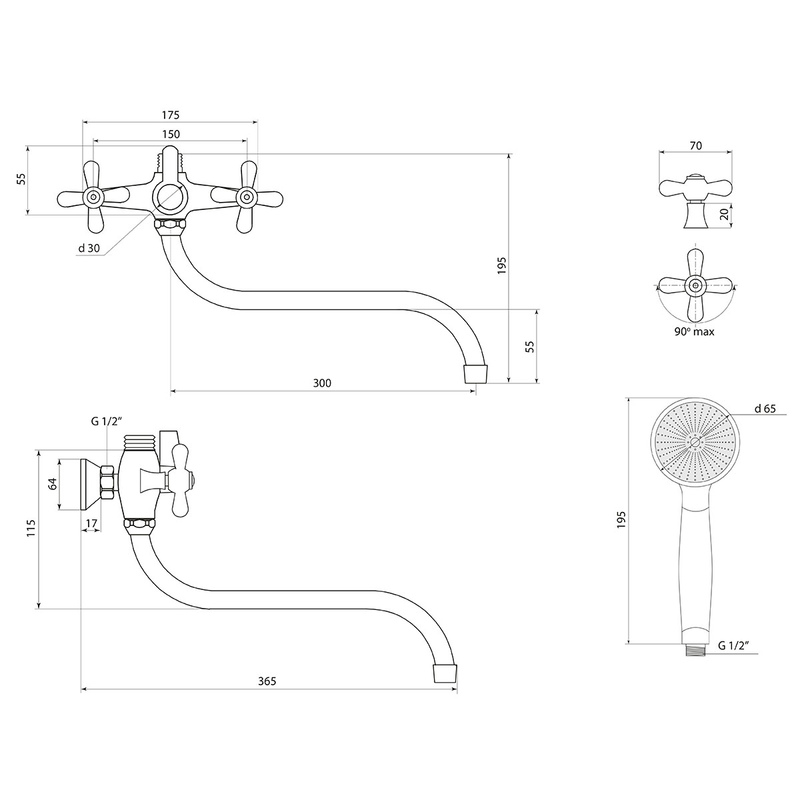 Смеситель для ванны СЛАВЕН Прораб СЛ-ДВ-О31 хром