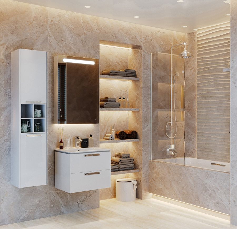 LAGO Шкаф-колонна 35, белый глянец, ROCA