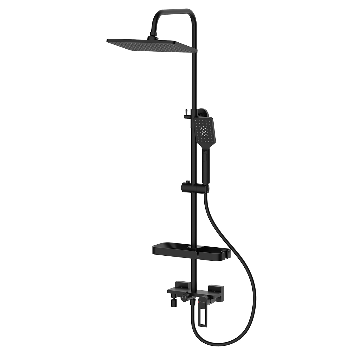 Смеситель DECOROOM DR30071 для ванны и душа с регулируемой высотой штанги и верхней душевой лейкой "