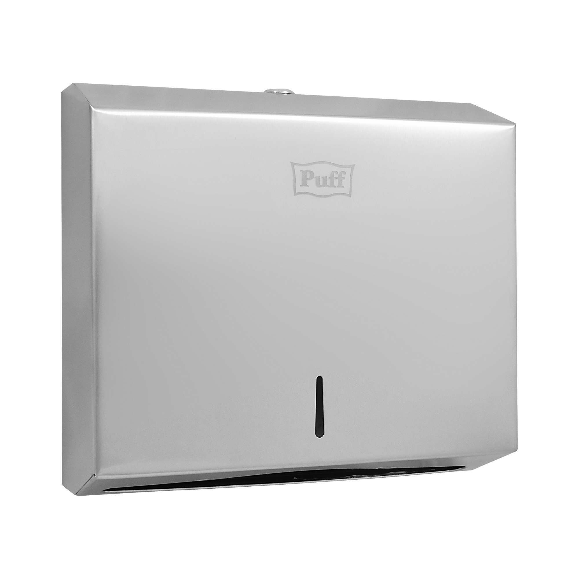 Диспенсер бумажных полотенец puff-5610, хром мат., антивандальный с ключом, 29х25х11 см
