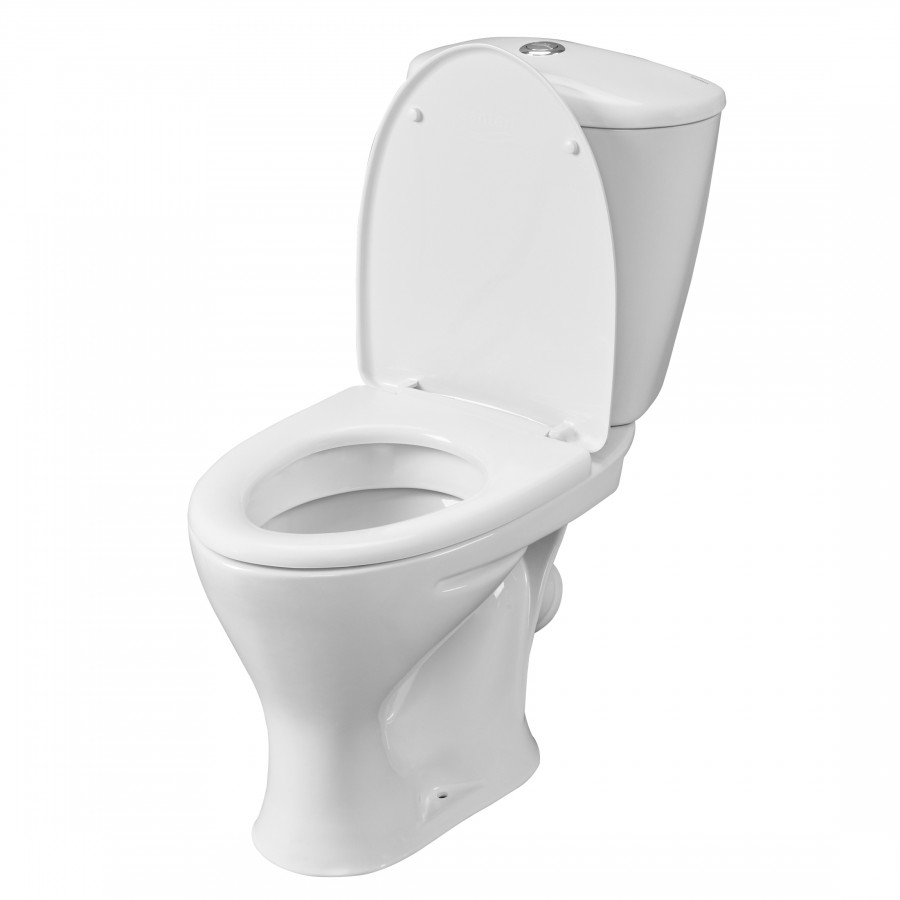 Унитаз-компакт "Версия" (комфорт) косой выпуск, с кнопочной арматурой Oliveira и сиденьем  SANTERI