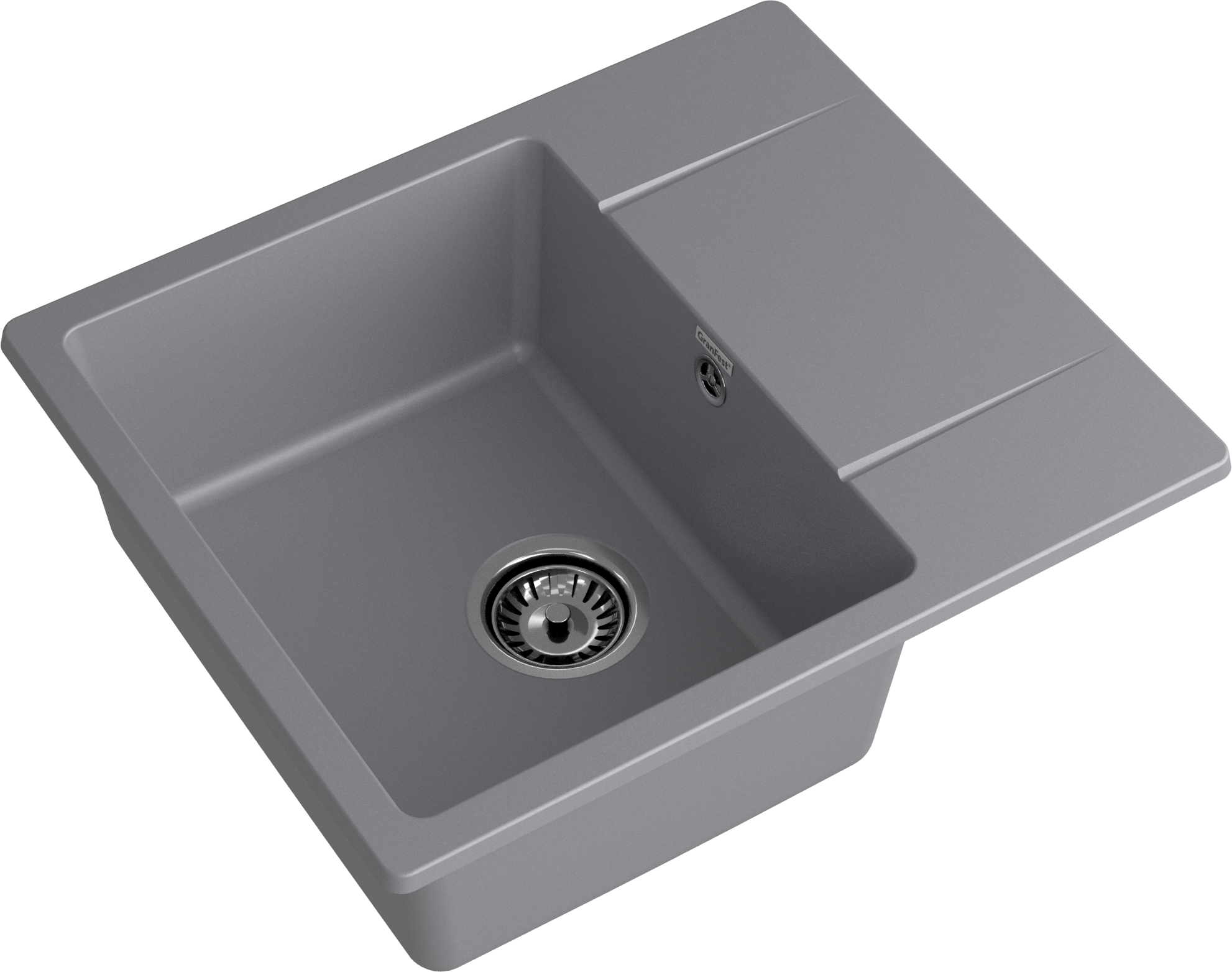 GRANFEST Мойка URBAN 258L 1-чаша+крыло 580*490мм темно-серый арт.GF-UR-