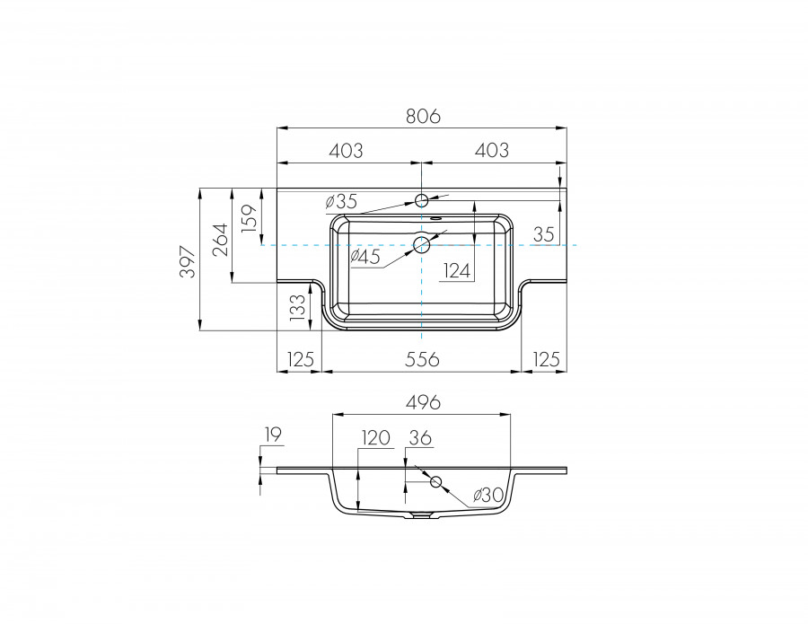 Раковина HOTEL B 81, белая
