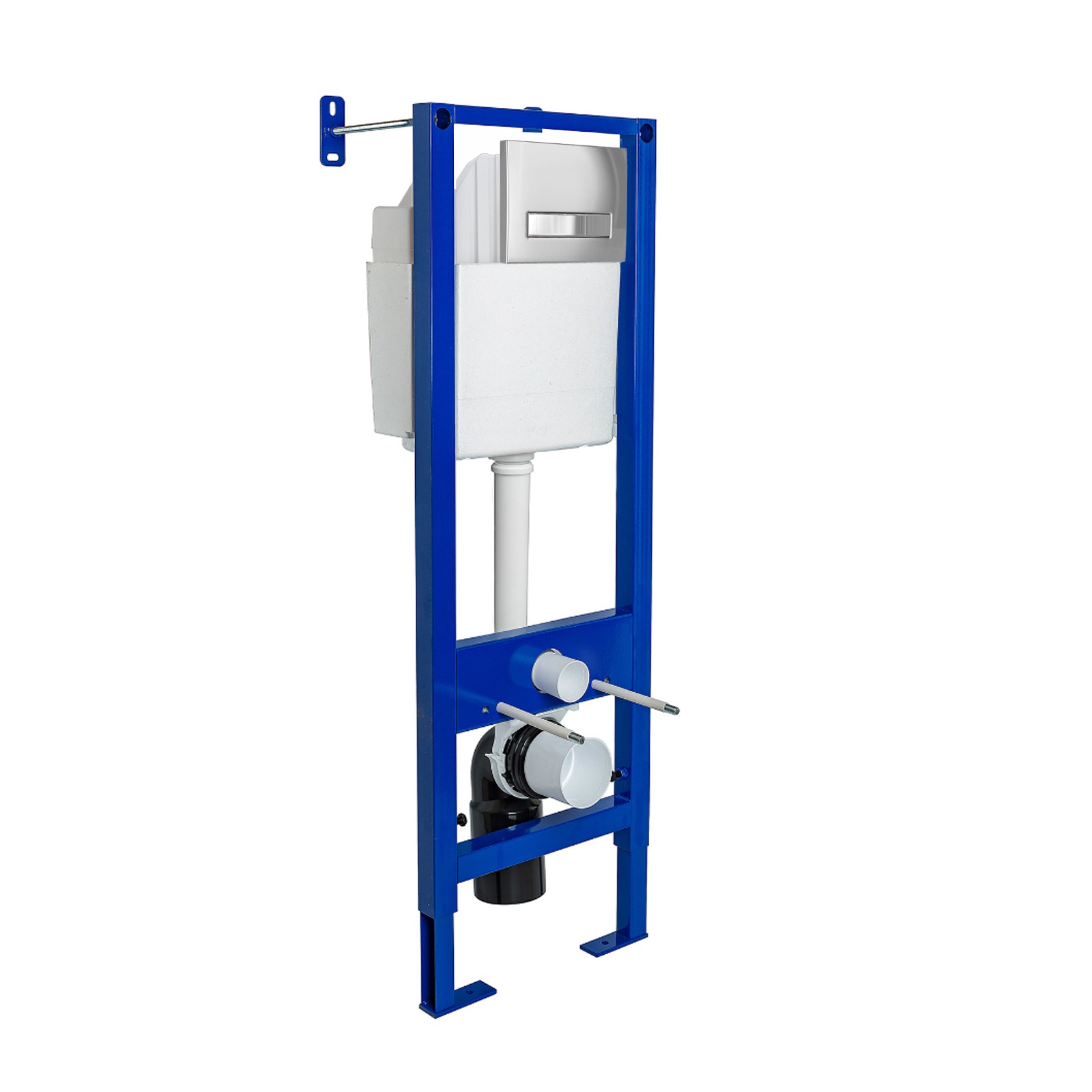 Инсталляция  для скрытого монтажа унитаза АТОМ Line 410 кнопка хром, BERGES
