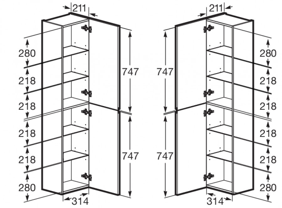OLETA Шкаф-колонна 35, белый матовый