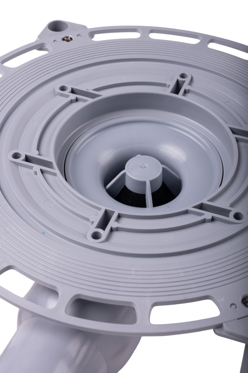 Трап горизонтальный регулируемый АНИ Пласт THA5612 выпуск 50 мм с решеткой из нержавеющей стали 150х150 мм