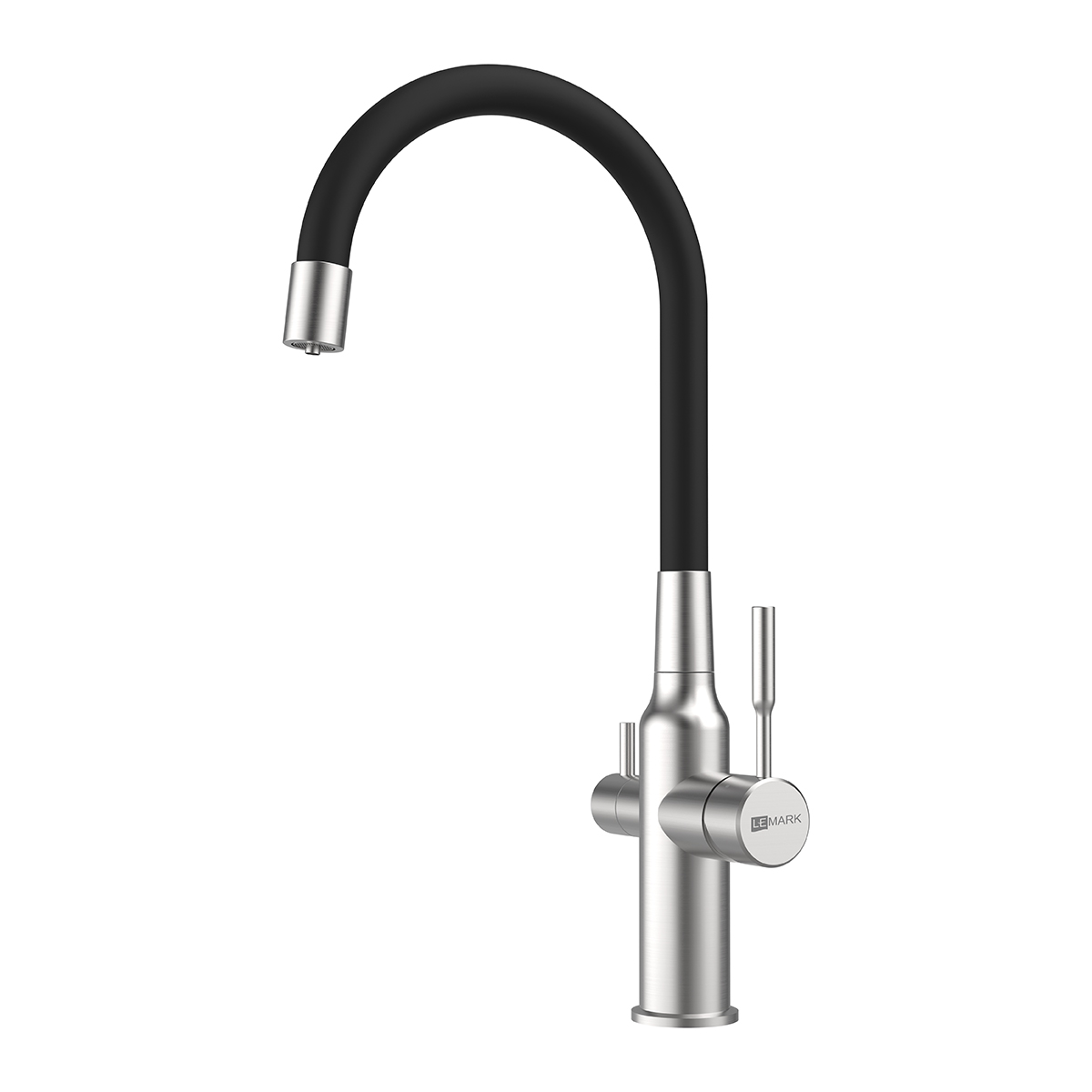 Expert Смеситель для кухни, гиб.излив, р/ОД, сталь/черный, LM, LM5083S-Black