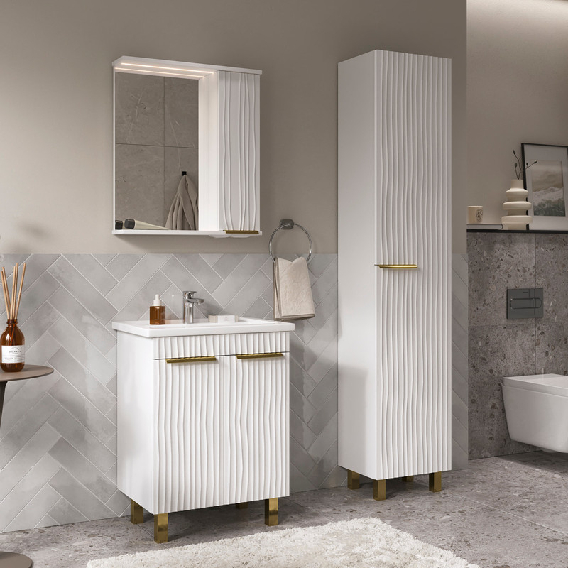 Пенал ЛоттиГолд/LottyGold 40, напольный, белый, VOLNA