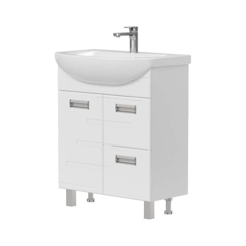 Тумба Joli 70, напольная, 1 дв., 2 ящ., белая (под раковину Балтика 70), VOLNA