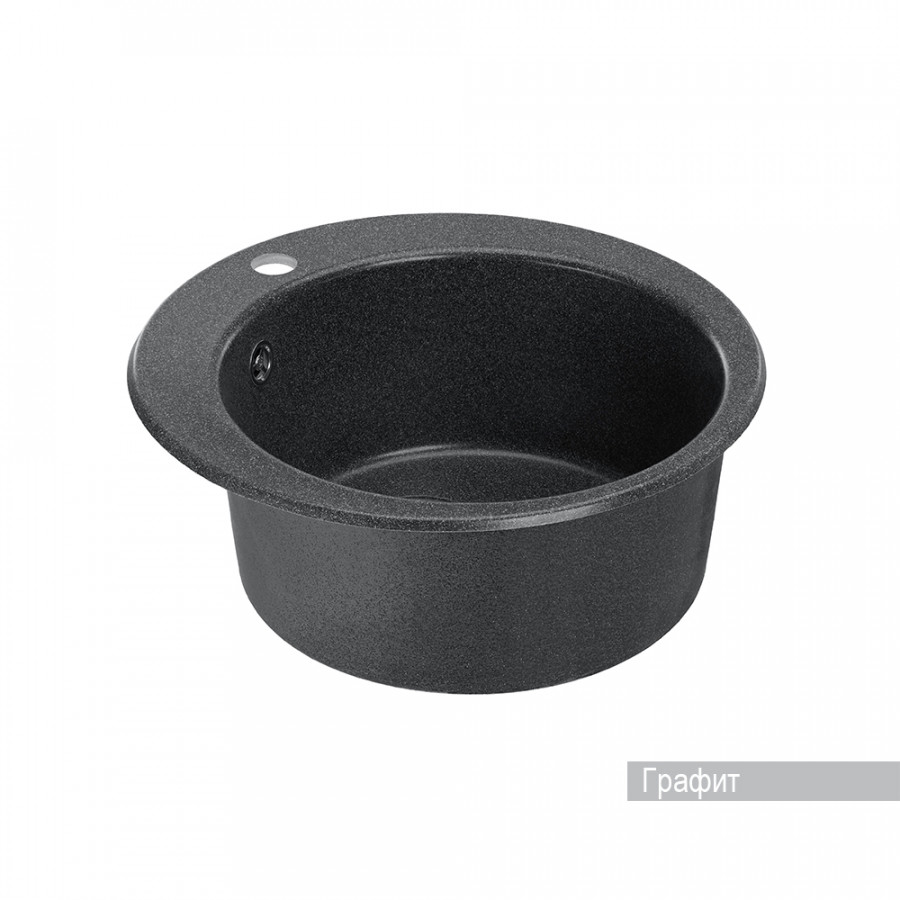 Мойка для кухни  Иверия 480x480x190 мм,круглая, графит