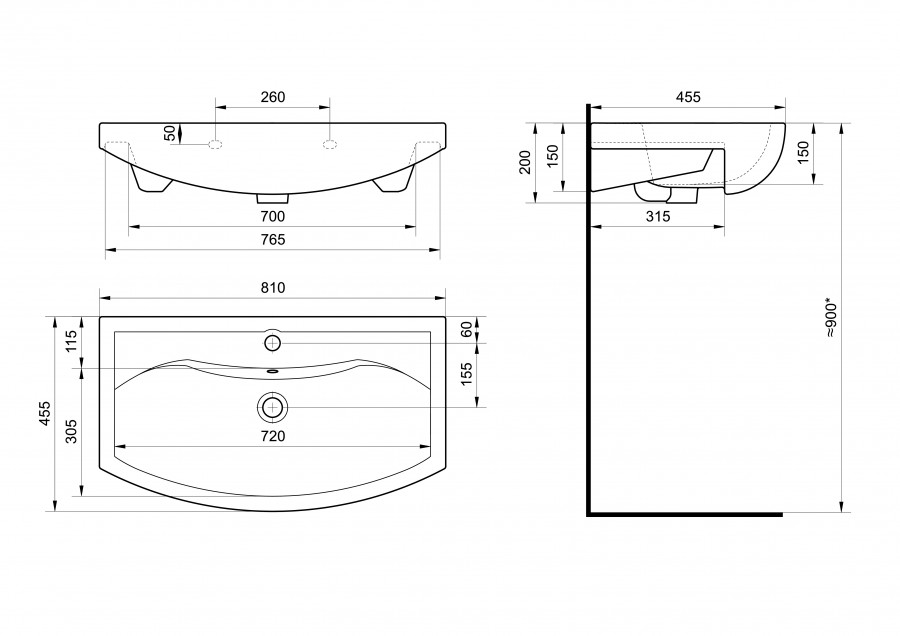 Раковина СМАЙЛ 80