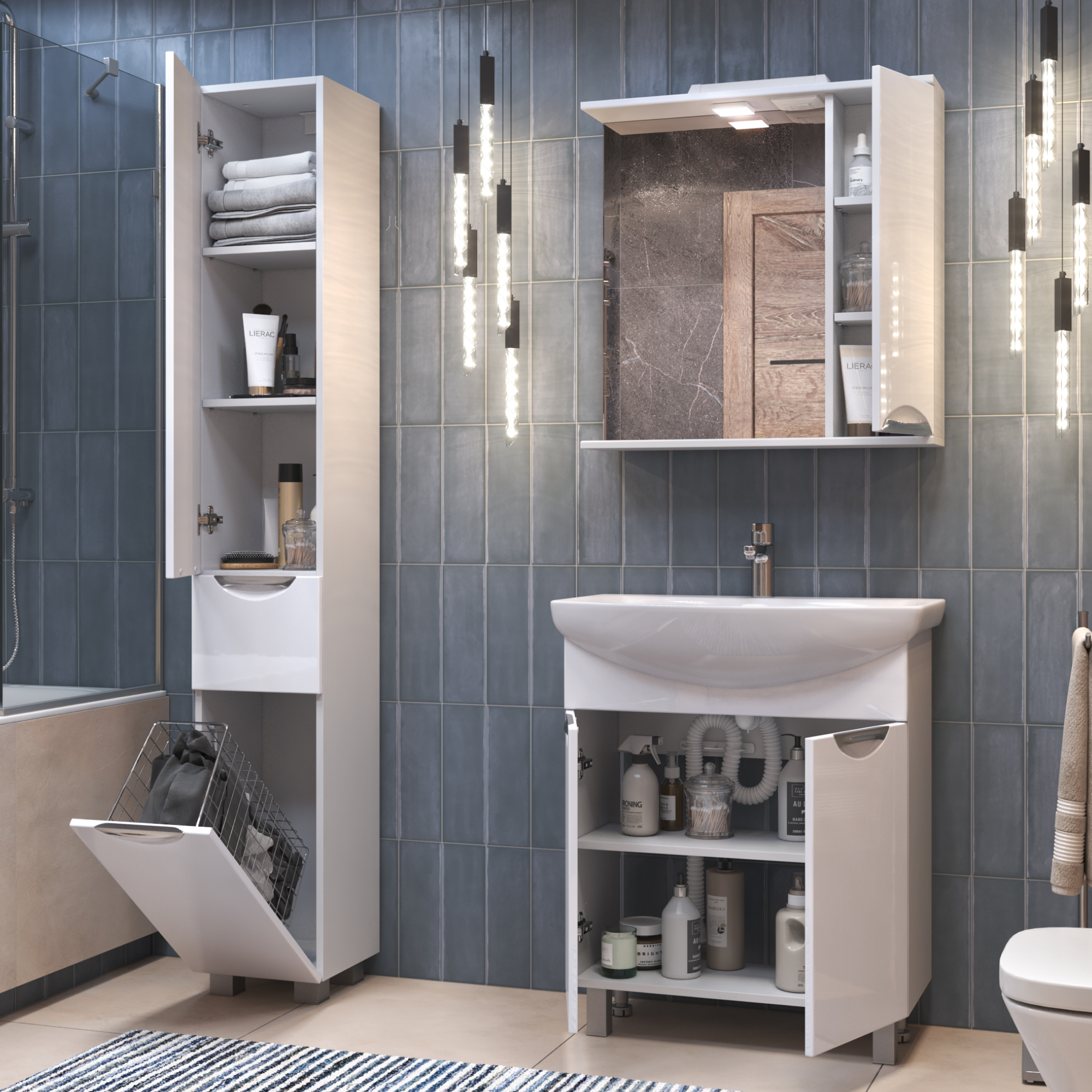 Зеркало со шкафом VIGO Callao 70 подвесное белый (z.CAL.70.R.El)