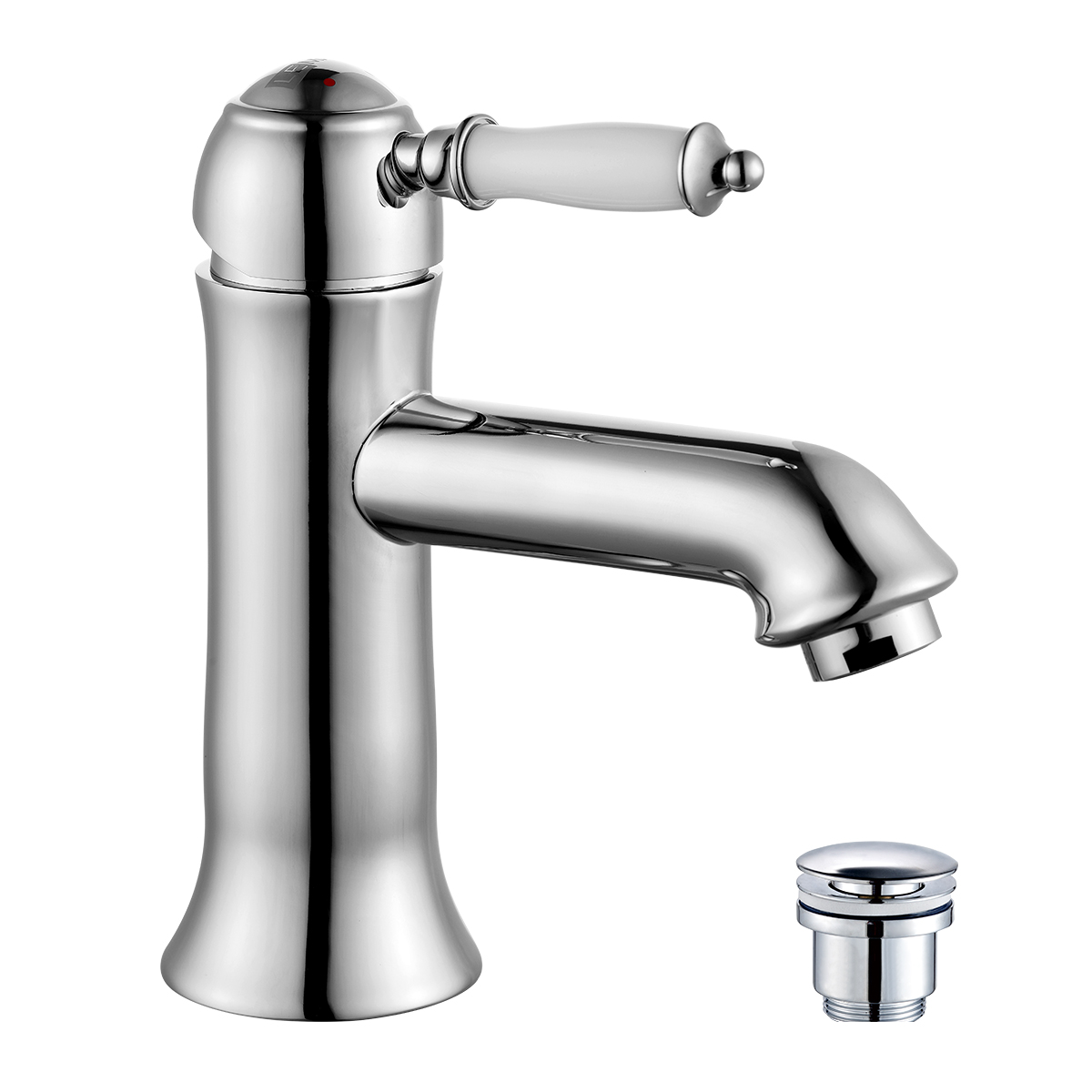 Villa Смеситель для раковины,монолит.изилв 118мм дон.клап.Click/Clack,р/ОД,хром, LM, LM4806C