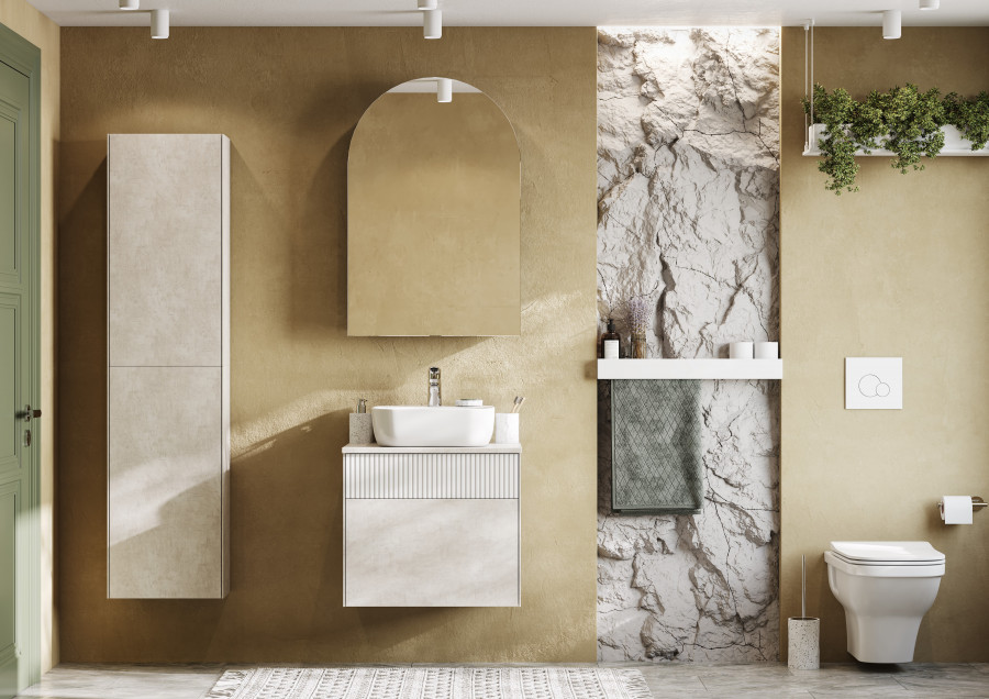 Зеркальный шкаф САНТА-БАРБАРА 60, правый, графит