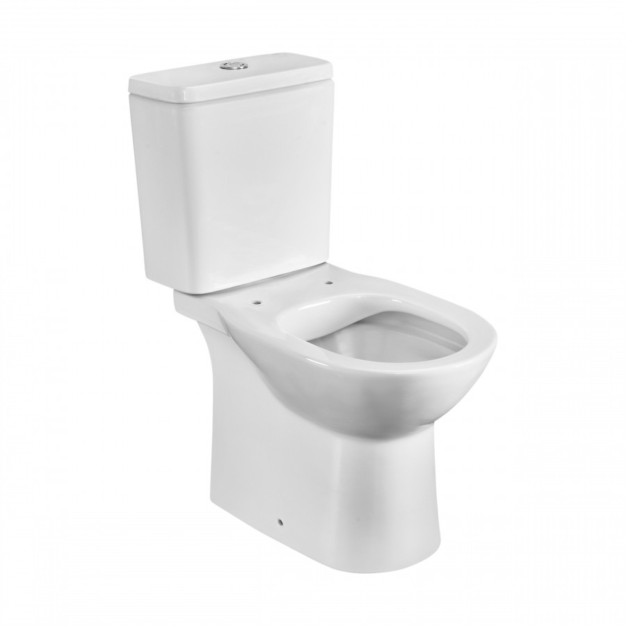 DEBBA ROUND Чаша унитаза напольного c безободковым смывом, двойной выпуск, белая. ROCA