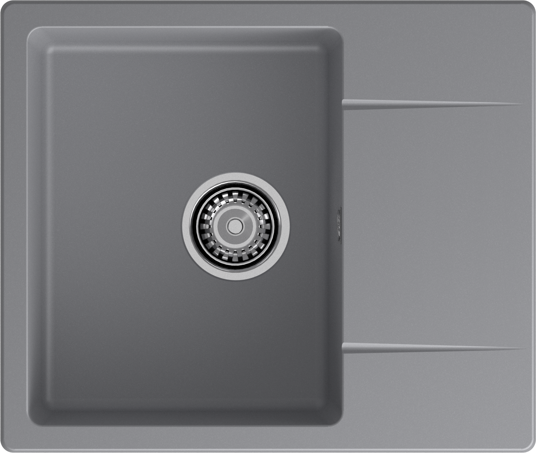 GRANFEST Мойка URBAN 258L 1-чаша+крыло 580*490мм темно-серый арт.GF-UR-