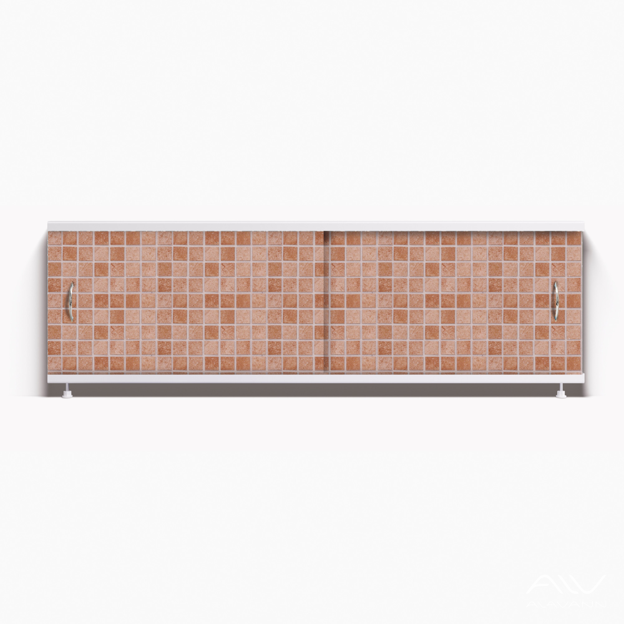 КЛАССИК Экран для ванны 170 см, полистирол,(коричневая плитка-047), ALAVANN