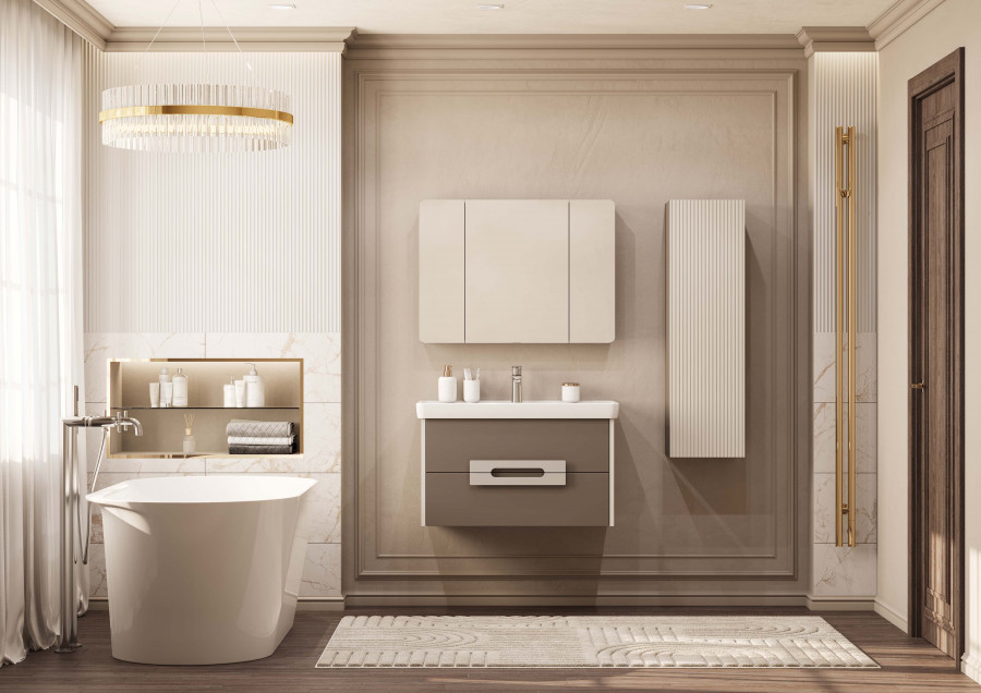 Шкаф-колонна АР-ДЕКО 30, подвесная, кашемир