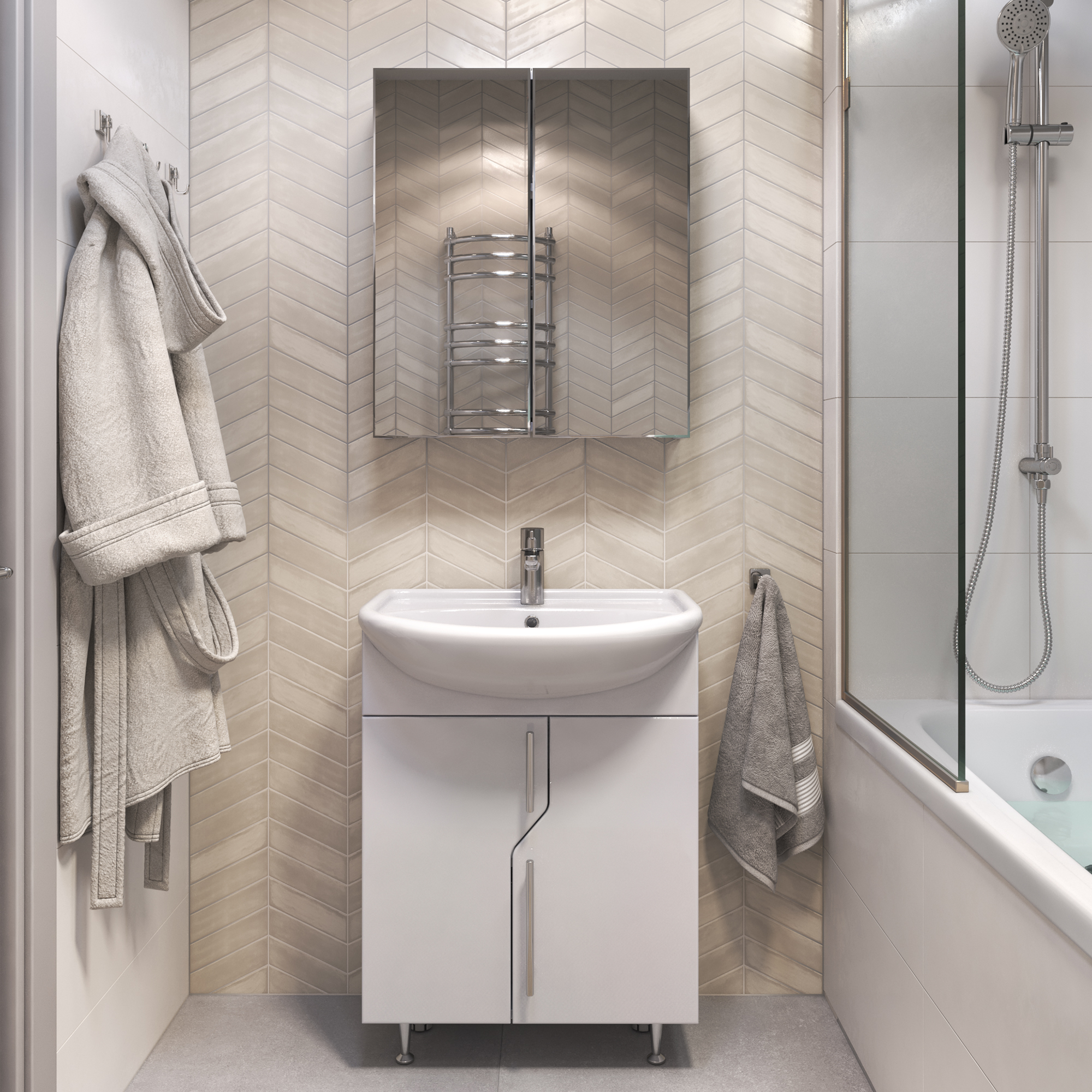 Зеркальный шкаф VIGO Grand 55 подвесной белый (zsh.GRA.55)