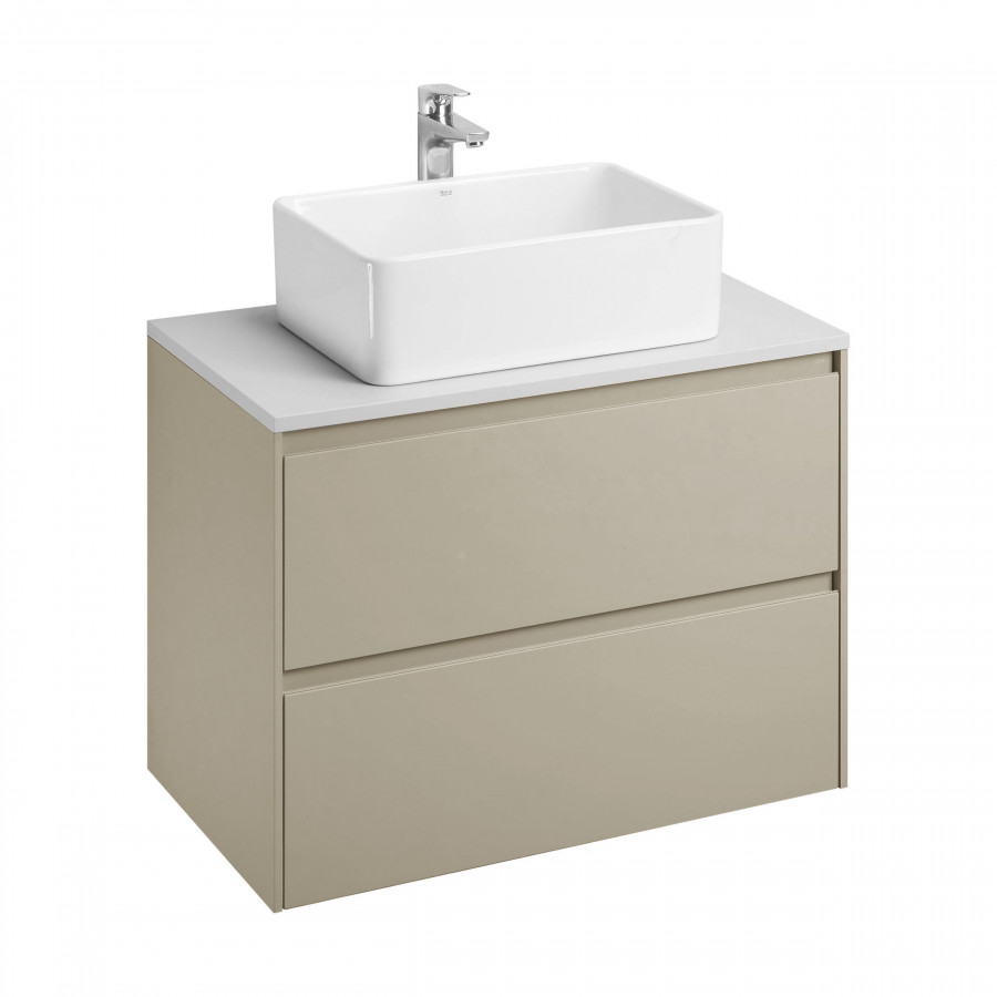 ONA Модуль для раковины 800 мм, 785x450x565 мм, с 2 ящиками, бежево-серый матовый, ROCA