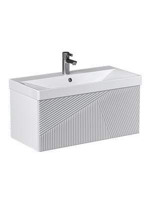 Тумба под раковину VELVEX Edge 800-0-1 (9696) навесная белый глянец