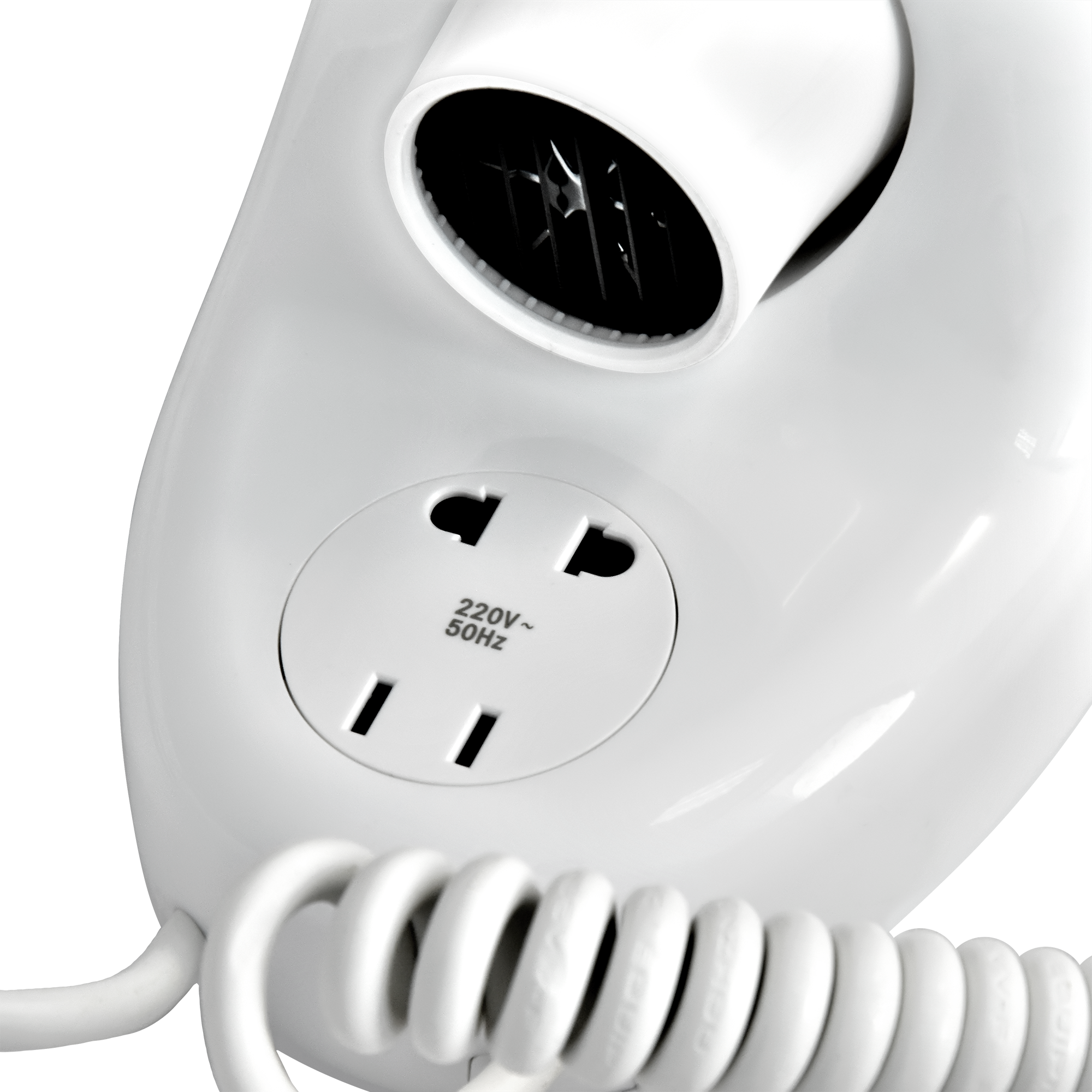 Фен для волос настенный PUFF-1800В белый, с розеткой, 1,8 кВт (0405.011)