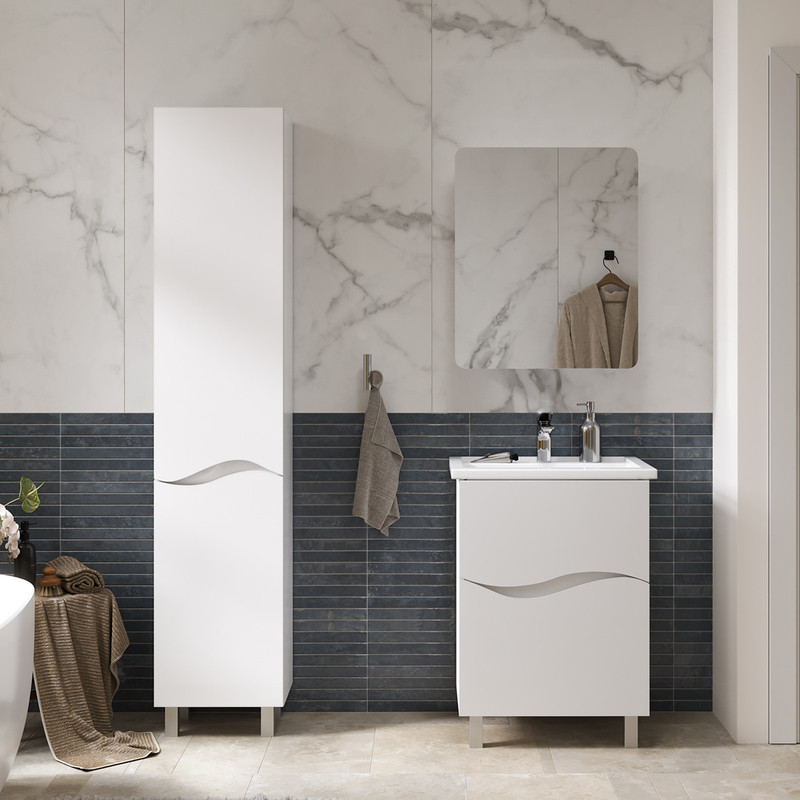 Пенал Волна/Volna 40, напольный , белый, VOLNA