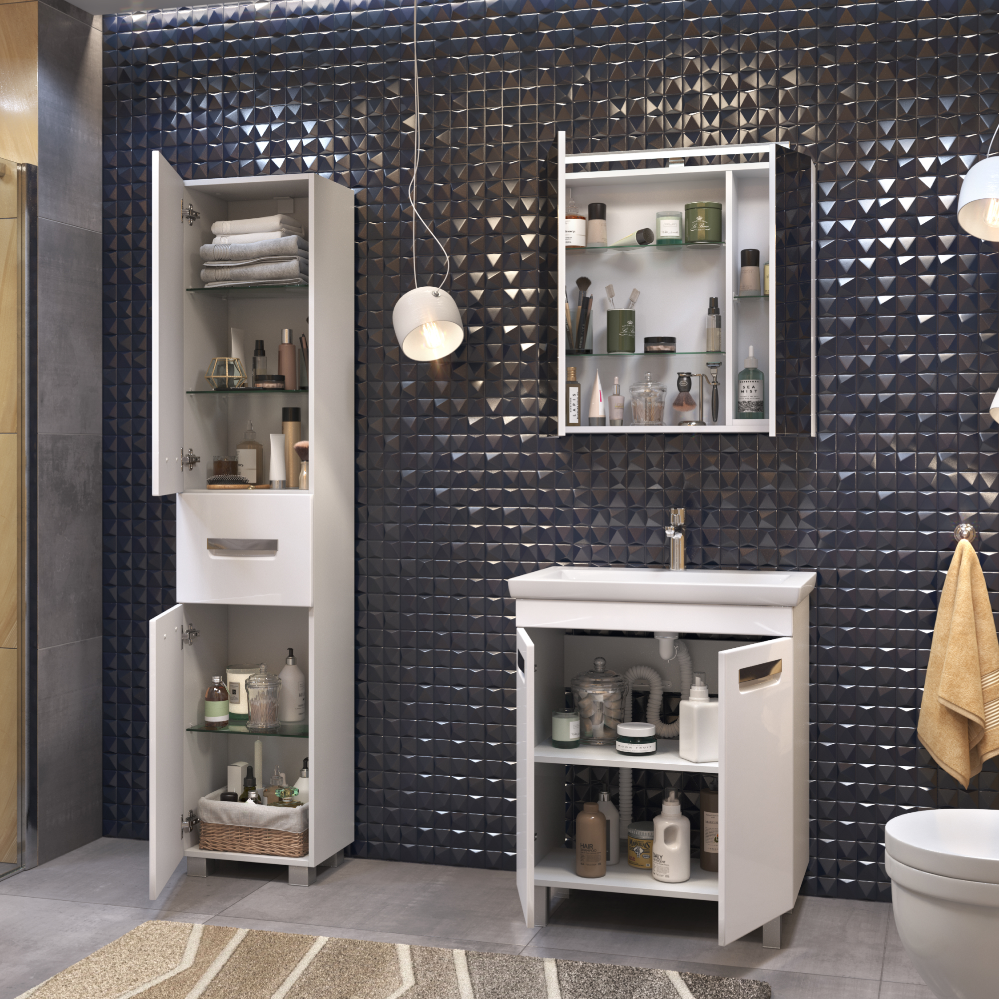 Шкаф-пенал VIGO Plaza 40 напольный белый (pn.PLA.40)