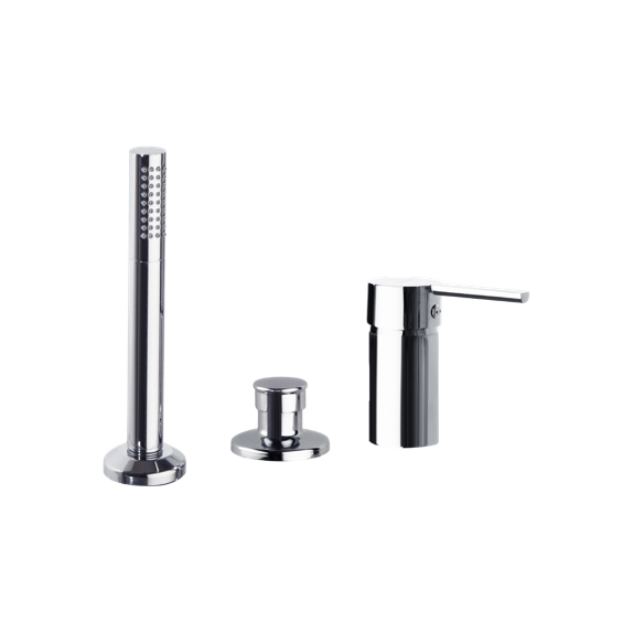 Смеситель однорычажный на борт ванны встраиваемый с душевым комплектом DRAKO 333302SCAM