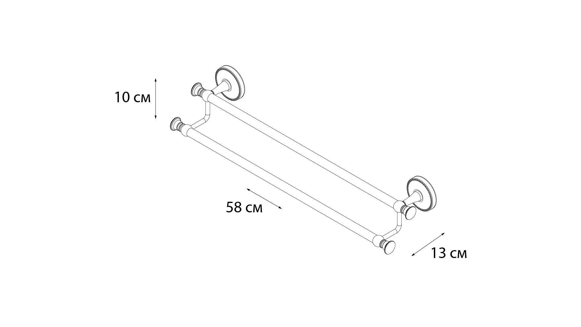 Полотенцедержатель трубчатый двойной FIXSEN Adele (FX-55002)