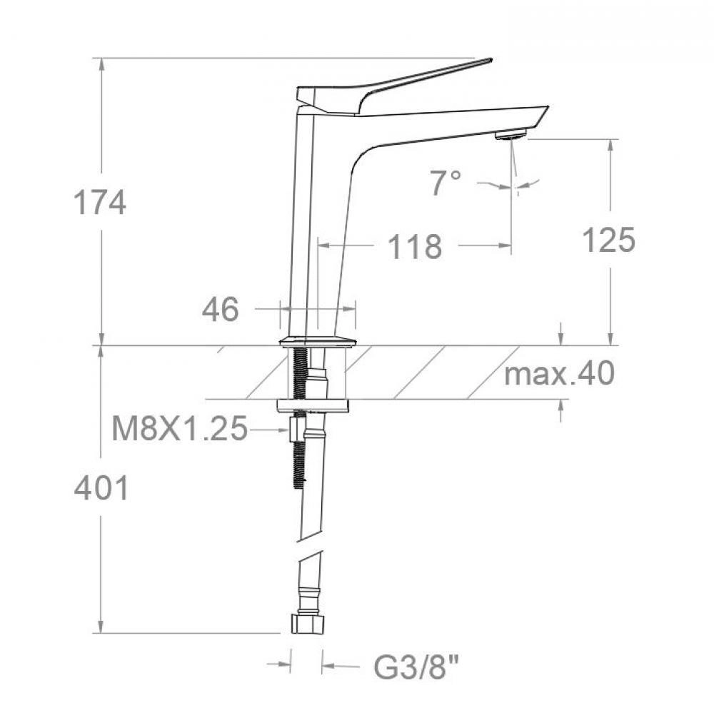 Смеситель для раковины PRISMA 420401 хром