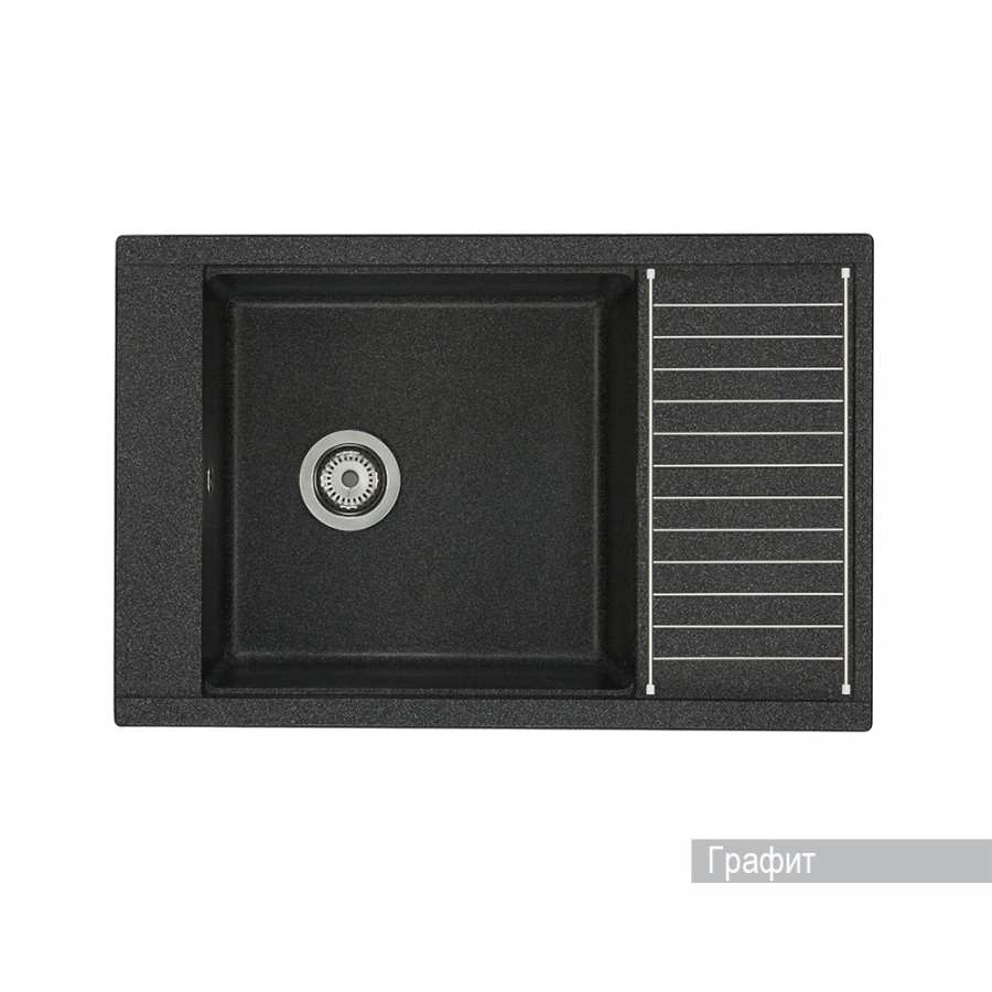Мойка для кухни Делия 78 787x516x218 мм, прямоуг. с крылом, графит