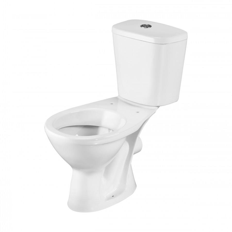 Унитаз-компакт "Pro" горизонтальный выпуск, с 1-режимной кнопочной арматурой и сиденьем полипропилен