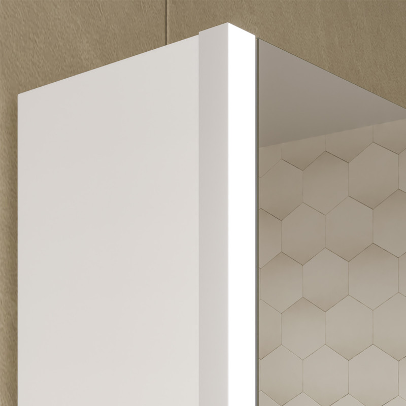 Шкаф зеркальный Prime LED 60, белый, VOLNA