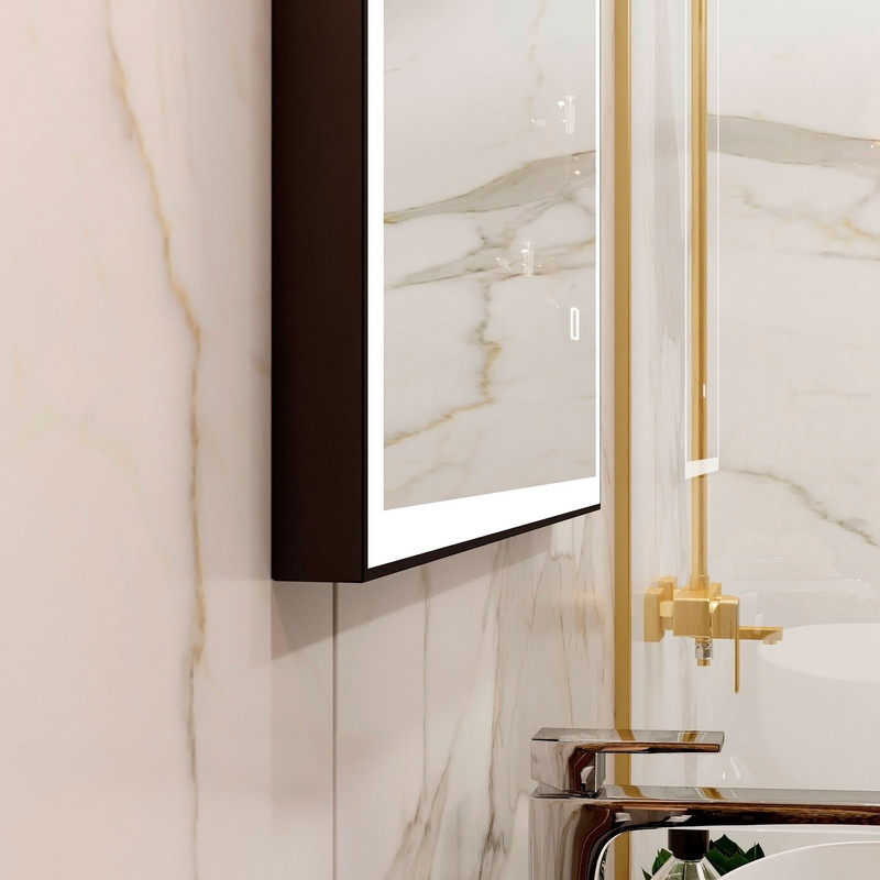 Зеркало Solid Black 900x700, реверсивное крепление