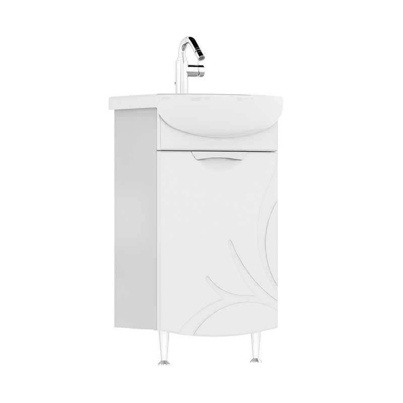 Тумба Adel 40, напольная, 1 дв., белая (под раковину Азов 40), VOLNA