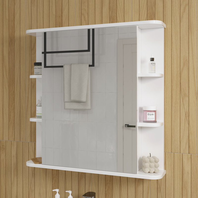 Шкаф зеркальный Onda 70, подвесной, белый, VOLNA